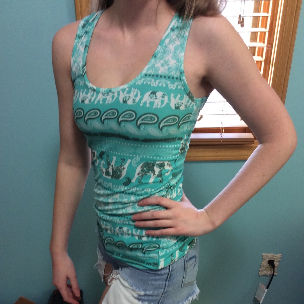 Blue soft tank top